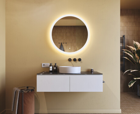 Oglindă rotundă de baie cu iluminare LED 80 cm #8