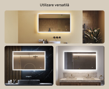 Oglindă de baie dreptunghiulară cu iluminare LED 120x70 cm #2