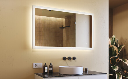 Oglindă de baie dreptunghiulară cu iluminare LED 120x70 cm