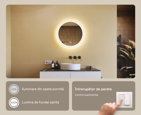 Oglinzi rotunde de baie cu iluminare LED 60 cm #4