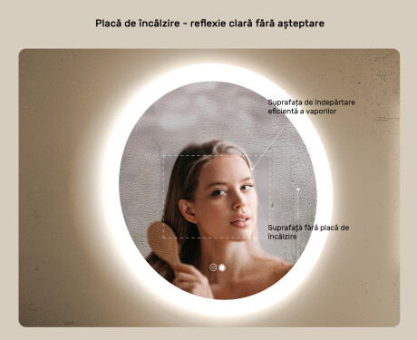 Oglinzi rotunde de baie cu iluminare LED 60 cm #5
