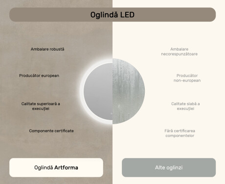 Oglinzi rotunde de baie cu iluminare LED 60 cm #7