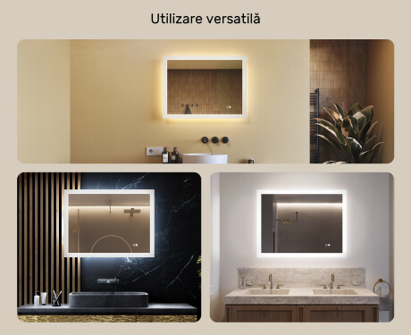 Oglindă dreptunghiulară de baie LED 80x60 cm #2