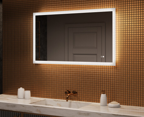 Oglindă dreptunghiulară de baie cu iluminare LED 120x70 cm