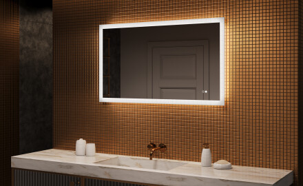 Oglindă dreptunghiulară de baie cu iluminare LED 120x70 cm