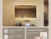 Oglindă dreptunghiulară pentru baie cu iluminare LED 80x60/60x80 cm, culori duale, comutator tactil, covoraș de încălzire #3
