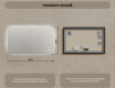 Oglindă dreptunghiulară pentru baie cu iluminare LED 80x60/60x80 cm, culori duale, comutator tactil, covoraș de încălzire #7