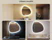 Oglindă neregulată cu iluminare, 94×94 cm, culoare duală, comutator tactil, saltea încălzitoare #2