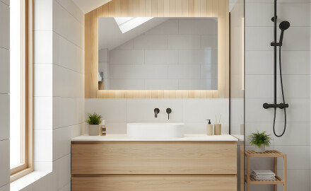 Oglindă de baie iluminată 60x80/80x60 cm cu lumină neutră 4500K