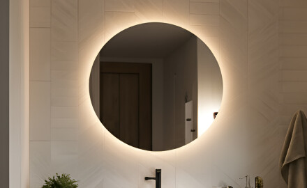 Oglindă rotundă de baie iluminată 60 cm cu lumină neutră 4500K
