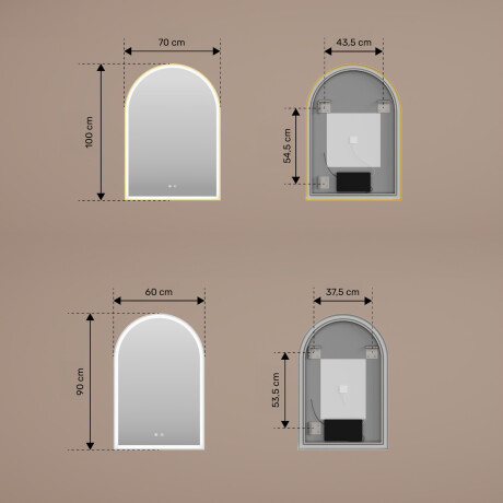 Oglindă neregulată cu iluminare LED – 60x90/70x100 cm într-un cadru din aluminiu argintiu #3