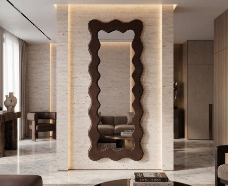 Oglindă decorativă ondulată cu ramă FLOW din MDF lăcuit #7