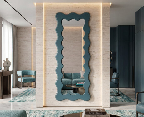 Oglindă decorativă ondulată cu ramă FLOW din MDF lăcuit #8