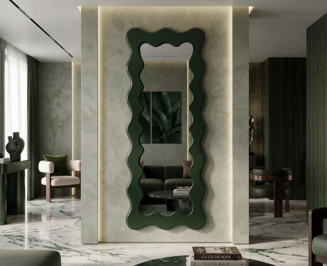 Oglindă decorativă ondulată cu ramă FLOW din MDF lăcuit #9