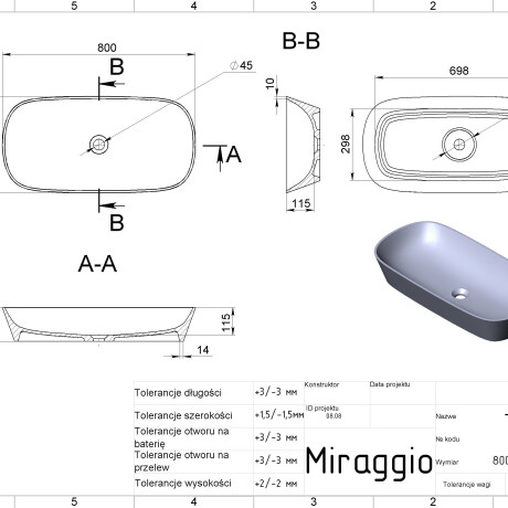 Chiuvetă TRIPOLI MATT #1