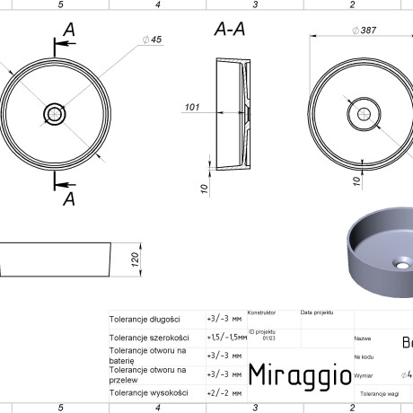 Chiuveta BERGAMO #5