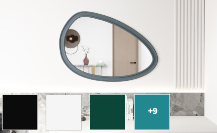 Oglindă asimetrică cu ramă decorativă din MDF L304