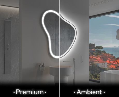 Oglinzi pentru baie cu LED în formă neregulată V222