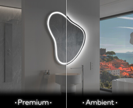 Oglinzi pentru baie cu LED în formă neregulată V223