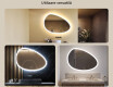Oglindă neregulată cu iluminare, 114×84 cm, culoare duală, comutator tactil, saltea încălzitoare #2