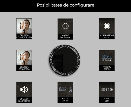 Rotunda oglinda cu LED la comanda L35 #8