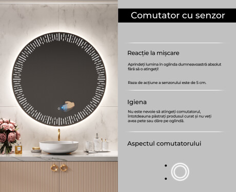Rotunda oglinda cu LED la comanda L35 #6