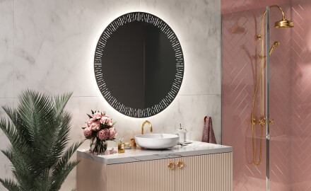 Oglindă rotundă de baie cu iluminare LED35