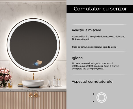 Rotunda oglinzi moderne baie cu leduri L76 #6