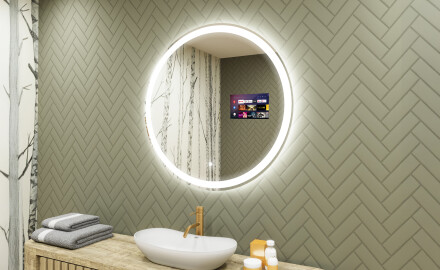 Rotunda oglinzi moderne baie cu leduri L76 90cm - SmartScreen, DualColor