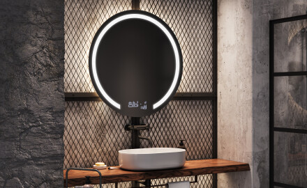 Oglindă rotundă de baie cu iluminare LED96