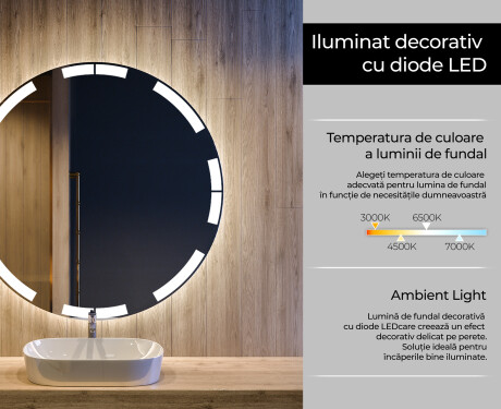 Rotunda oglinzi moderne baie cu leduri L120 #4