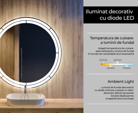 Rotunda oglinda cu LED la comanda L122 #4