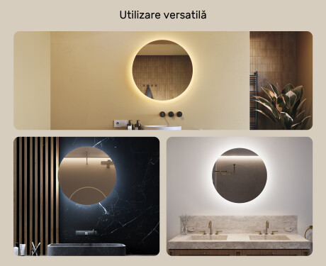 Rotunda oglinzi moderne baie cu leduri 70cm cu lumină LED rece 7000K, lumină caldă 3000K sau lumină neutră 4500K #2