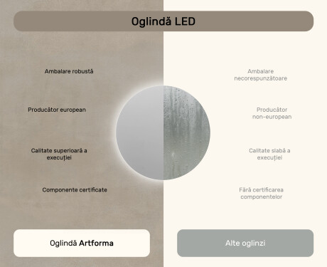 Rotunda oglinzi moderne baie cu leduri 70cm cu lumină LED rece 7000K, lumină caldă 3000K sau lumină neutră 4500K #6