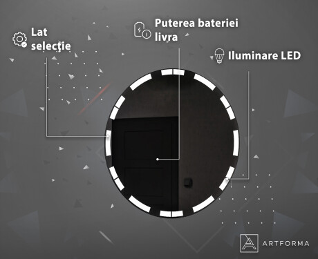 Rotunda oglinda cu LED baie de la baterii L121 #4
