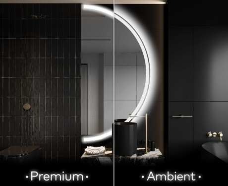 Oglindă cu LED Semilunară Modernă - Iluminare Eleganta pentru Baie A222