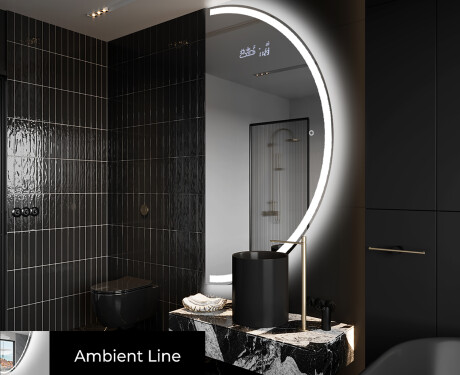Oglindă cu LED Semilunară Modernă - Iluminare Eleganta pentru Baie A222 #3