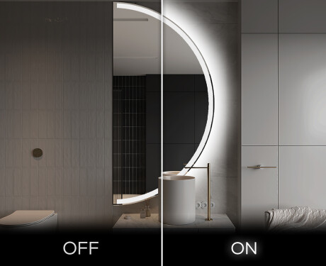 Oglindă cu LED Semilunară Modernă - Iluminare Eleganta pentru Baie A222 #3