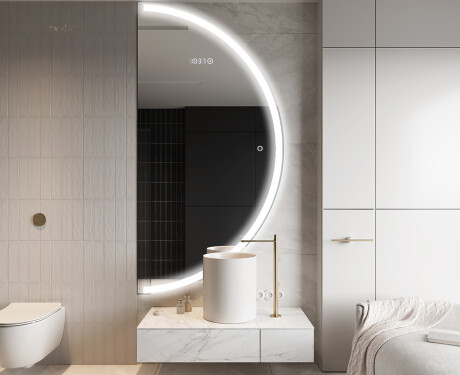 Oglindă cu LED Semilunară Modernă - Iluminare Eleganta pentru Baie A222 #9