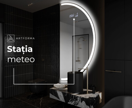 Oglindă cu LED Semilunară Modernă - Iluminare Eleganta pentru Baie A222 #6