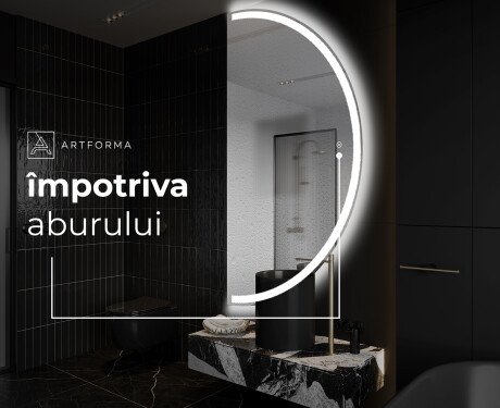 Oglindă cu LED Semilunară Modernă - Iluminare Eleganta pentru Baie A222 #8