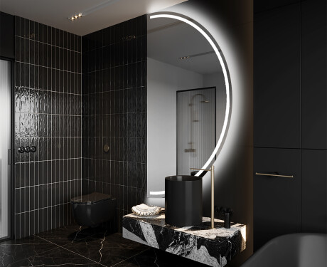 Oglindă cu LED Semilunară Modernă - Iluminare Eleganta pentru Baie A223