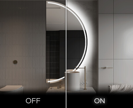 Oglindă cu LED Semilunară Modernă - Iluminare Eleganta pentru Baie A223 #3