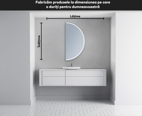 Oglindă cu LED Semilunară Modernă - Iluminare Eleganta pentru Baie A223 #4