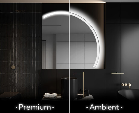 Oglindă cu LED Semilunară Modernă - Iluminare Eleganta pentru Baie Q222