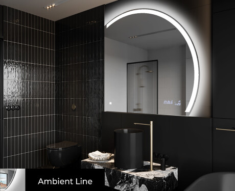 Oglindă cu LED Semilunară Modernă - Iluminare Eleganta pentru Baie Q222 #3