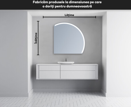 Oglindă cu LED Semilunară Modernă - Iluminare Eleganta pentru Baie Q222 #5