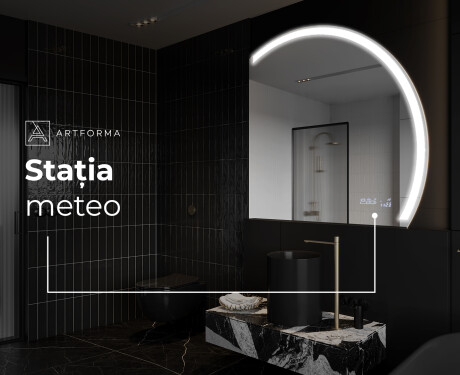Oglindă cu LED Semilunară Modernă - Iluminare Eleganta pentru Baie Q222 #8