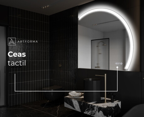 Oglindă cu LED Semilunară Modernă - Iluminare Eleganta pentru Baie Q222 #9