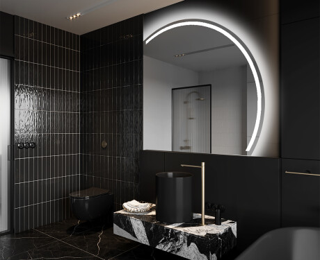 Oglindă cu LED Semilunară Modernă - Iluminare Eleganta pentru Baie Q223
